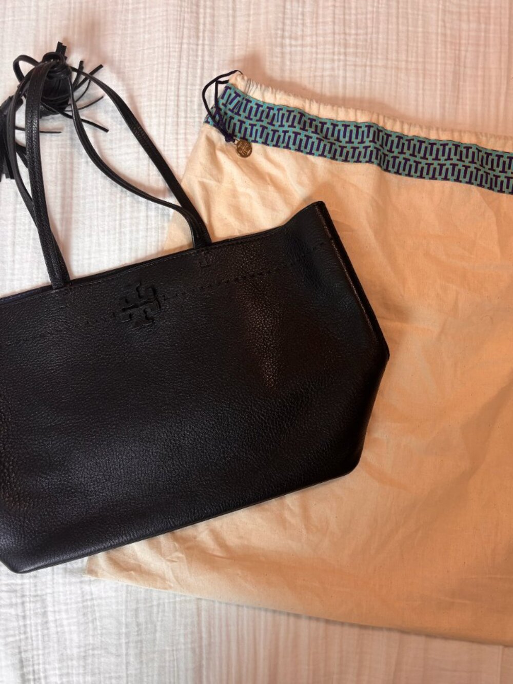 Tory Burch McGraw Slouchy Pebbled Leather Tote Bag